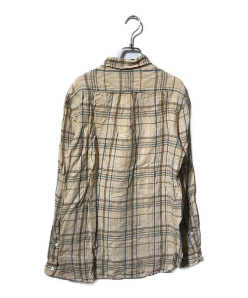 RALPH LAUREN（ラルフローレン）RALPH LAUREN (ラルフローレン) リネンチェックシャツ ブラウン サイズ:Mの古着・服飾アイテム