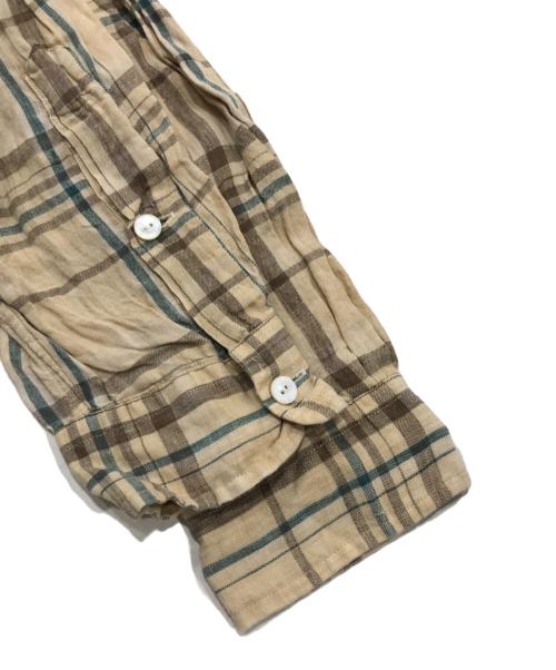 RALPH LAUREN（ラルフローレン）RALPH LAUREN (ラルフローレン) リネンチェックシャツ ブラウン サイズ:Mの古着・服飾アイテム