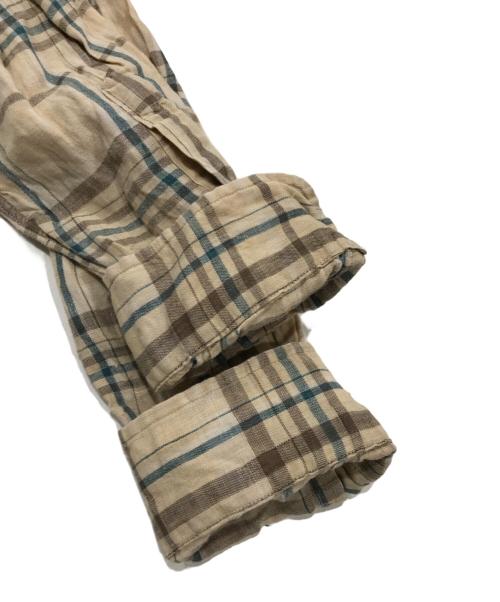 RALPH LAUREN（ラルフローレン）RALPH LAUREN (ラルフローレン) リネンチェックシャツ ブラウン サイズ:Mの古着・服飾アイテム