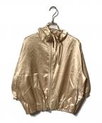 PRADA SPORTSプラダスポーツ）の古着「ドロストカラーシャイニーナイロンジャケット」｜ベージュ