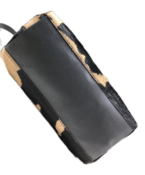 GIANNI CHIARINI（ジャンニ キアリーニ）GIANNI CHIARINI (ジャンニ キアリーニ) ハラコレザー2wayトートバッグ ブラック×ブラウンの古着・服飾アイテム