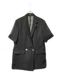 PLST（プラステ）の古着「シアーオーガンジーハーフスリーブジャケット/シースルージャケット」｜ブラック