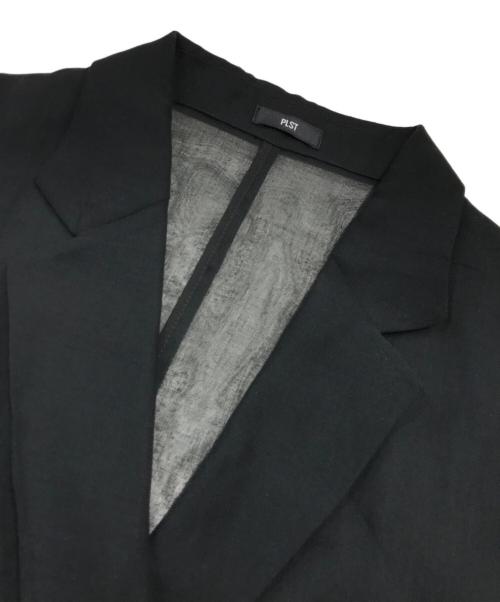 PLST（プラステ）PLST (プラステ) シアーオーガンジーハーフスリーブジャケット/シースルージャケット ブラック サイズ:Lの古着・服飾アイテム