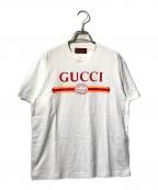 GUCCIグッチ）の古着「ロゴプリントTシャツ」｜ホワイト