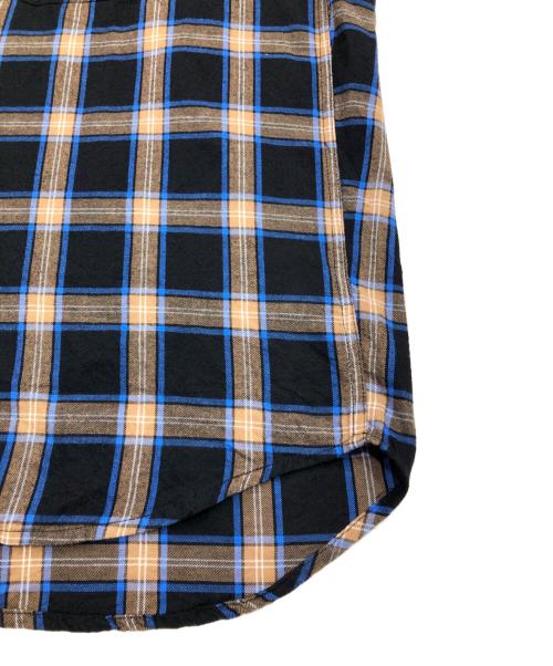 DIESEL（ディーゼル）DIESEL (ディーゼル) S-DEWNY-HOOD シャツ ブルー×ブラック サイズ:44の古着・服飾アイテム