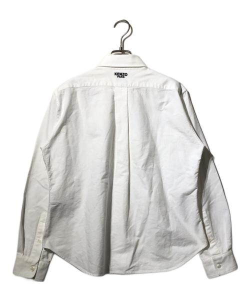 KENZO（ケンゾー）KENZO (ケンゾー) 'Boke Flower' エンブロイダリー フィット シャツ ホワイト サイズ:38の古着・服飾アイテム