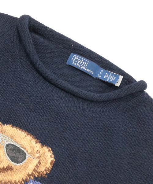 POLO RALPH LAUREN（ポロ・ラルフローレン）POLO RALPH LAUREN (ポロ・ラルフローレン) ポロベアクロップドコットンニット ネイビー サイズ:Sの古着・服飾アイテム