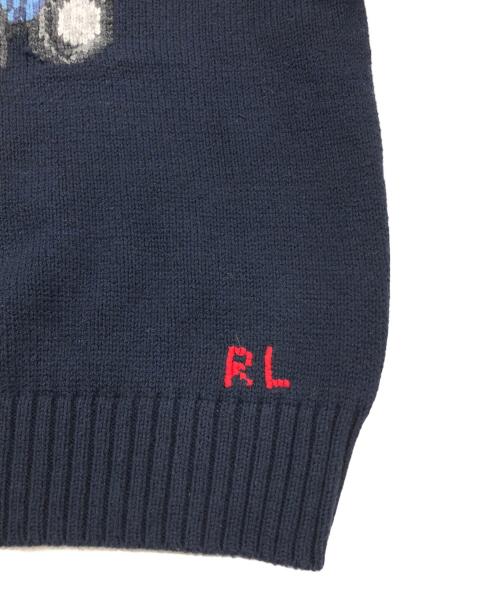 POLO RALPH LAUREN（ポロ・ラルフローレン）POLO RALPH LAUREN (ポロ・ラルフローレン) ポロベアクロップドコットンニット ネイビー サイズ:Sの古着・服飾アイテム
