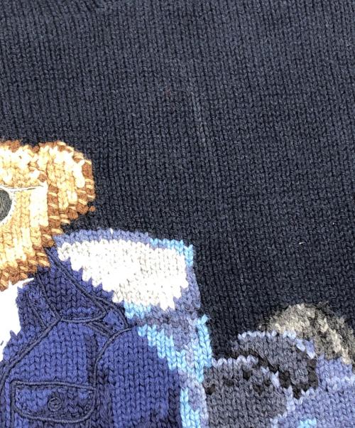POLO RALPH LAUREN（ポロ・ラルフローレン）POLO RALPH LAUREN (ポロ・ラルフローレン) ポロベアクロップドコットンニット ネイビー サイズ:Sの古着・服飾アイテム