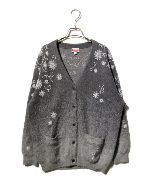 KENZO（ケンゾー）KENZO (ケンゾー) アルパカブレンドビーズフラワーカーディガン グレー サイズ:Ｍの古着・服飾アイテム