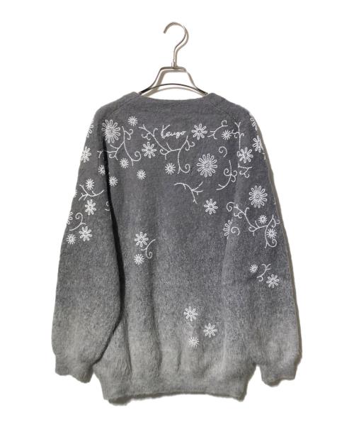 KENZO（ケンゾー）KENZO (ケンゾー) アルパカブレンドビーズフラワーカーディガン グレー サイズ:Ｍの古着・服飾アイテム