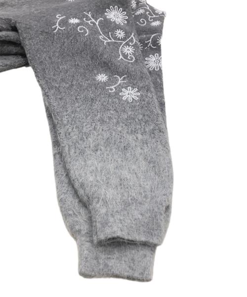 KENZO（ケンゾー）KENZO (ケンゾー) アルパカブレンドビーズフラワーカーディガン グレー サイズ:Ｍの古着・服飾アイテム