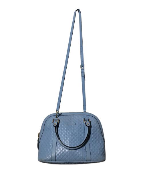 GUCCI（グッチ）GUCCI (グッチ) マイクログッチシマ ハンドバッグ ブルーの古着・服飾アイテム