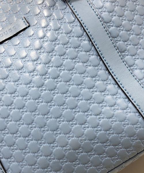 GUCCI（グッチ）GUCCI (グッチ) マイクログッチシマ ハンドバッグ ブルーの古着・服飾アイテム