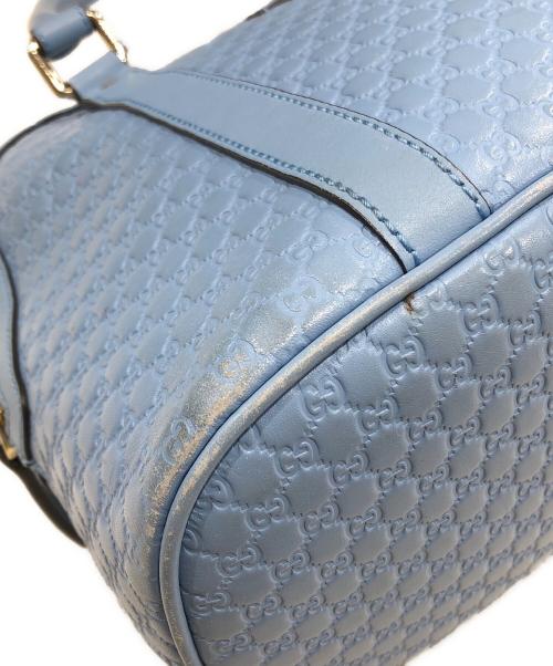 GUCCI（グッチ）GUCCI (グッチ) マイクログッチシマ ハンドバッグ ブルーの古着・服飾アイテム