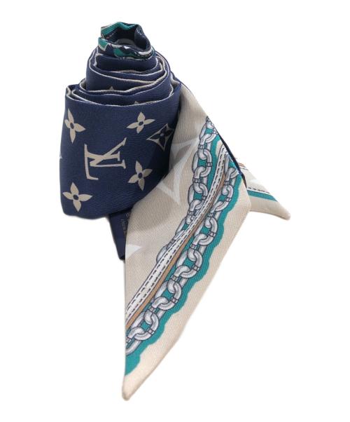 LOUIS VUITTON（ルイ ヴィトン）LOUIS VUITTON (ルイ ヴィトン) バンドーBB・アルティメット スカーフ ブルーの古着・服飾アイテム