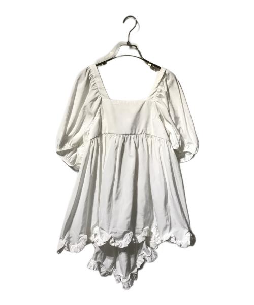 CECILIE BAHNSEN（セシリーバンセン）Cecilie Bahnsen (セシリーバンセン) 'Vega' オープンバックトップス/バックリボンブラウス ホワイト サイズ:UK12の古着・服飾アイテム