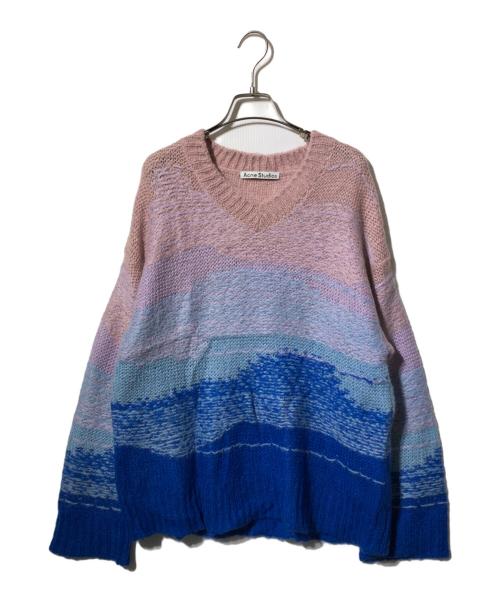 Acne studios（アクネ ストゥディオス）ACNE STUDIOS (アクネ ストゥディオス) グラデーションモヘヤニット ブルー×ピンク サイズ:Sの古着・服飾アイテム