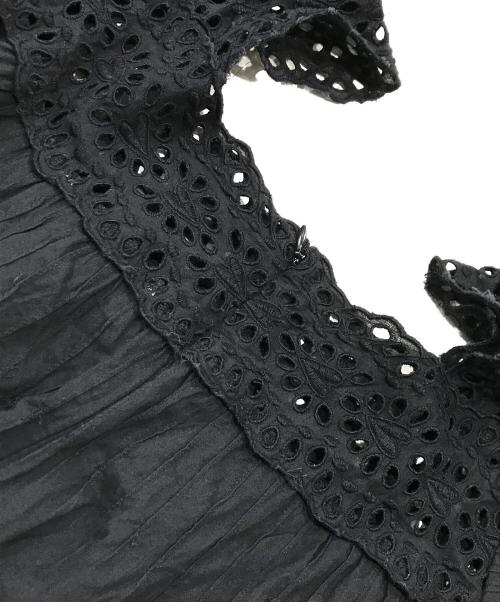 sea NEW YORK（シー ニューヨーク）sea NEW YORK (シー ニューヨーク) カットワークスクエアネックワンピース/半袖ロングワンピース ブラック サイズ:Ｓの古着・服飾アイテム