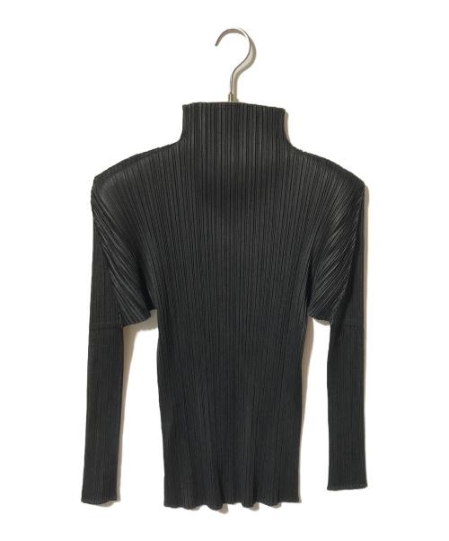 PLEATS PLEASE（プリーツプリーズ）PLEATS PLEASE (プリーツプリーズ) ハイネックプリーツカットソー/タートルネックカットソー ブラック サイズ:3の古着・服飾アイテム