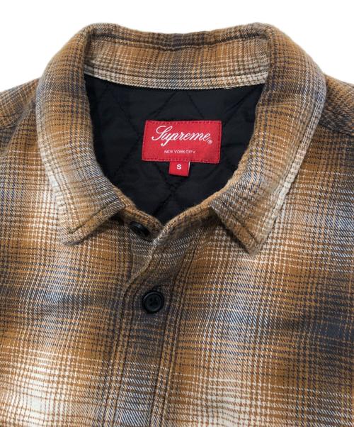 SUPREME（シュプリーム）Supreme (シュプリーム) Quilted Shadow Plaid Shirt ブラウン サイズ:Sの古着・服飾アイテム