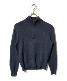 POLO RALPH LAUREN（ポロ・ラルフローレン）の古着「ジップニット/ハーフジップニット/コットンニット」｜ネイビー