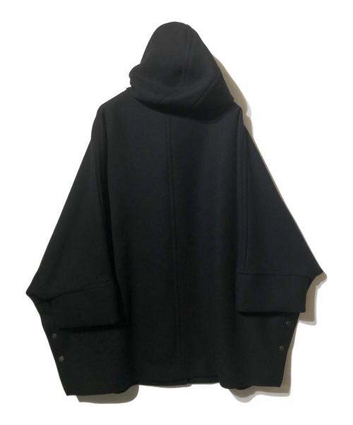 FRAMeWORK（フレームワーク）FRAMeWORK (フレームワーク) メルトンダッフル ポンチョコート ブラック サイズ:36の古着・服飾アイテム