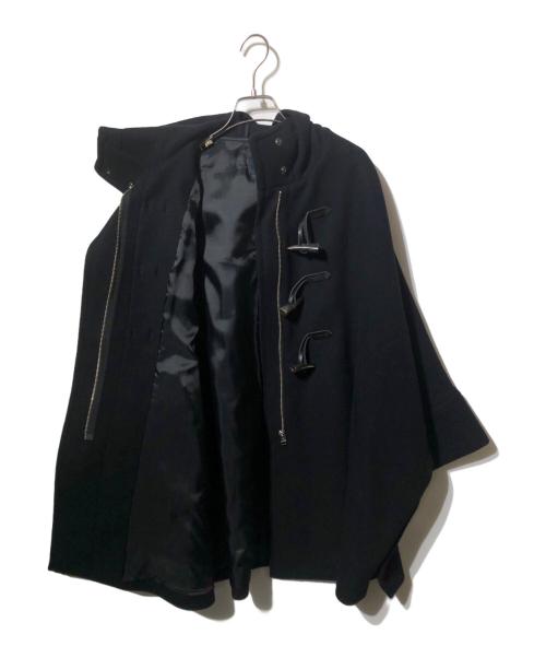 FRAMeWORK（フレームワーク）FRAMeWORK (フレームワーク) メルトンダッフル ポンチョコート ブラック サイズ:36の古着・服飾アイテム