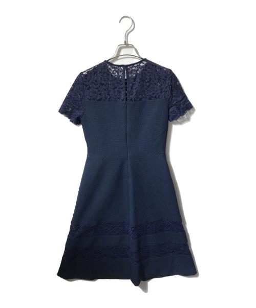 LAUREN RALPH LAUREN（ローレンラルフローレン）LAUREN RALPH LAUREN (ローレンラルフローレン) レース切替ワンピース/半袖ワンピース ネイビーの古着・服飾アイテム