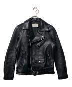 beautiful peopleビューティフルピープル）の古着「vintage leather THE /a riders jacket（ヴィンテージ　レザー　ザ/ア　ライダース　ジャケット　　」｜ブラック