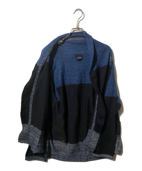 45R（フォーティファイブ・アール）45R (フォーティファイブ・アール) 山バスクのカシュクールカーディガン ネイビー×インディゴ サイズ:00の古着・服飾アイテム