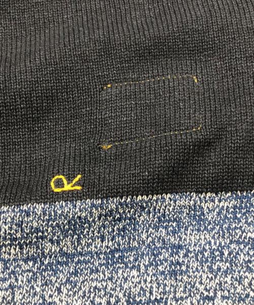 45R（フォーティファイブ・アール）45R (フォーティファイブ・アール) 山バスクのカシュクールカーディガン ネイビー×インディゴ サイズ:00の古着・服飾アイテム