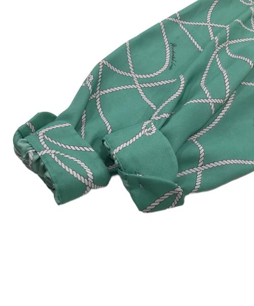 MACKINTOSH LONDON（マッキントッシュ ロンドン）MACKINTOSH LONDON (マッキントッシュ ロンドン) ローププリントブラウス/柄ブラウス/ボウタイブラウス グリーン サイズ:38の古着・服飾アイテム