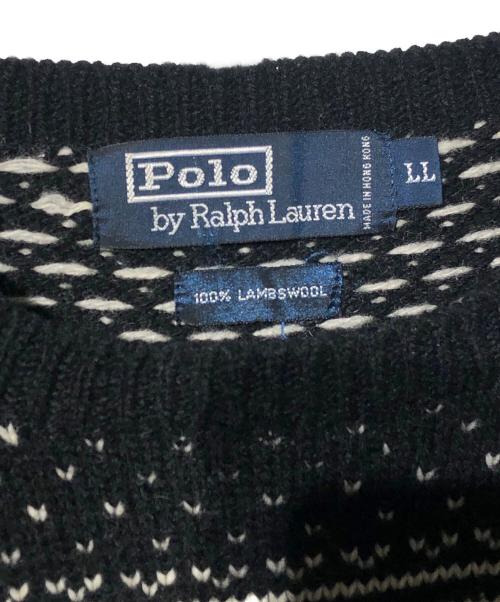 POLO RALPH LAUREN（ポロ・ラルフローレン）POLO RALPH LAUREN (ポロ・ラルフローレン) クルーネックニット ブラック サイズ:XLの古着・服飾アイテム