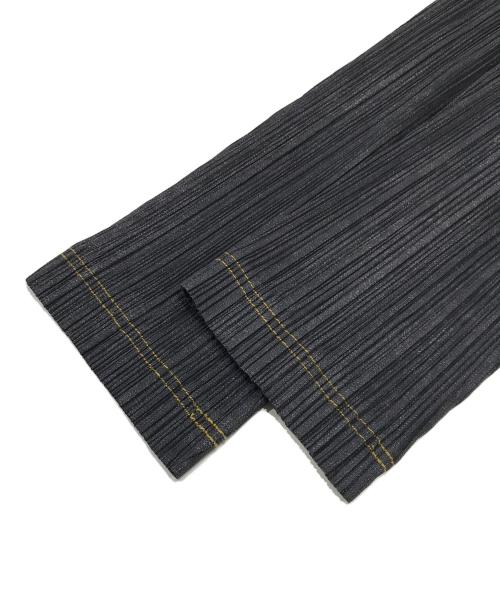 PLEATS PLEASE（プリーツプリーズ）PLEATS PLEASE (プリーツプリーズ) デニム転写プリーツパンツ/トロンプルイユ グレー サイズ:1の古着・服飾アイテム