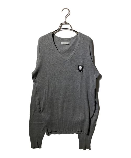 NUMBER (N)INE（ナンバーナイン）NUMBER (N)INE (ナンバーナイン) ドクロワッペンサマーニット グレー サイズ:-の古着・服飾アイテム