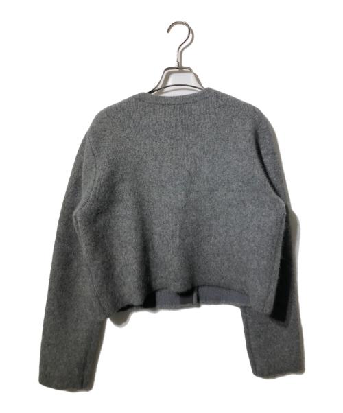 anuans（アニュアンス）anuans (アニュアンス) ラクーンブレンドノーカラーニットジャケット グレー サイズ:FREEの古着・服飾アイテム