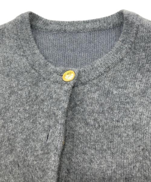 anuans（アニュアンス）anuans (アニュアンス) ラクーンブレンドノーカラーニットジャケット グレー サイズ:FREEの古着・服飾アイテム