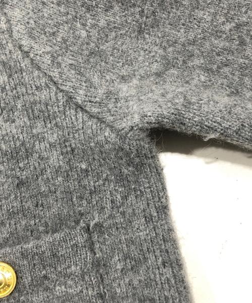 anuans（アニュアンス）anuans (アニュアンス) ラクーンブレンドノーカラーニットジャケット グレー サイズ:FREEの古着・服飾アイテム