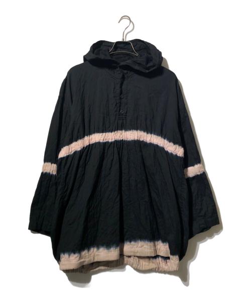 ISSEY MIYAKE（イッセイミヤケ）ISSEY MIYAKE (イッセイミヤケ) シャーリングブリーチフーディーカットソー ブラック サイズ:Ｍの古着・服飾アイテム