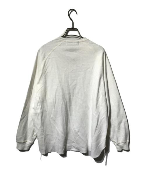 REMI RELIEF（レミレリーフ）REMI RELIEF (レミレリーフ) WタックヘンリーネックロンT/コットンワッフルカットソー ホワイト サイズ:Mの古着・服飾アイテム