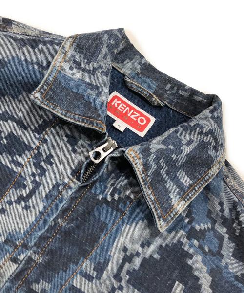 KENZO（ケンゾー）KENZO (ケンゾー) ピクセルローズプリントジャケット インディゴ サイズ:Ｓの古着・服飾アイテム