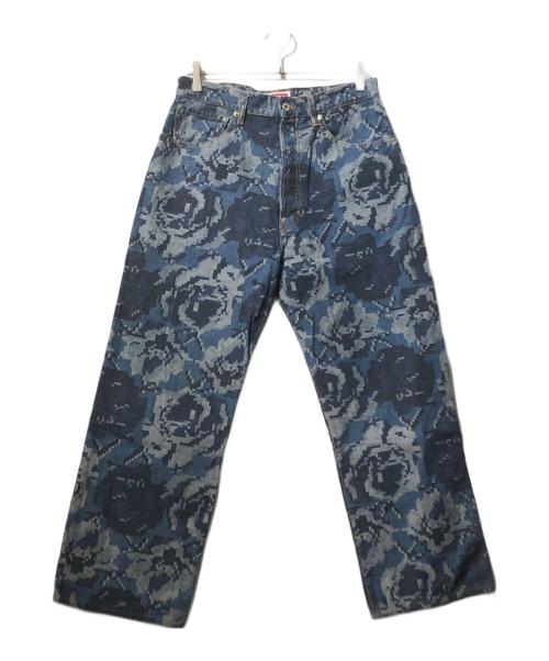 KENZO（ケンゾー）KENZO (ケンゾー) ピクセルローズプリントデニムパンツ インディゴ サイズ:Ｗ29の古着・服飾アイテム