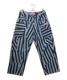 KENZO（ケンゾー）の古着「アシンメトリーストライプカーゴデニムパンツ」｜インディゴ
