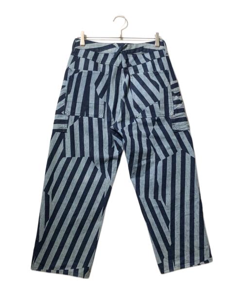 KENZO（ケンゾー）KENZO (ケンゾー) アシンメトリーストライプカーゴデニムパンツ インディゴ サイズ:29の古着・服飾アイテム