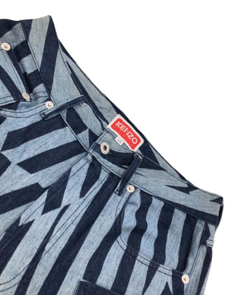 KENZO（ケンゾー）KENZO (ケンゾー) アシンメトリーストライプカーゴデニムパンツ インディゴ サイズ:29の古着・服飾アイテム