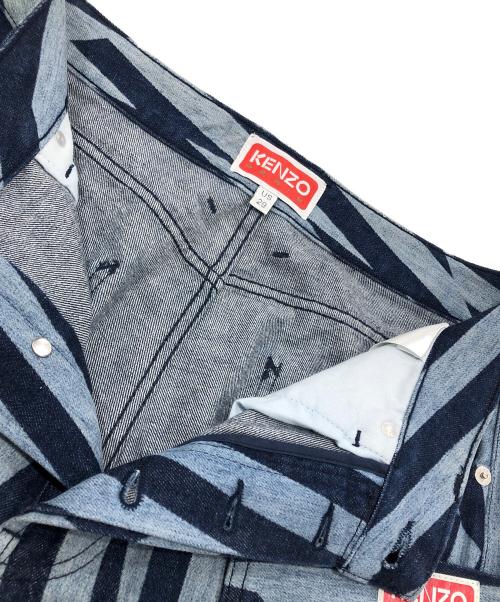 KENZO（ケンゾー）KENZO (ケンゾー) アシンメトリーストライプカーゴデニムパンツ インディゴ サイズ:29の古着・服飾アイテム