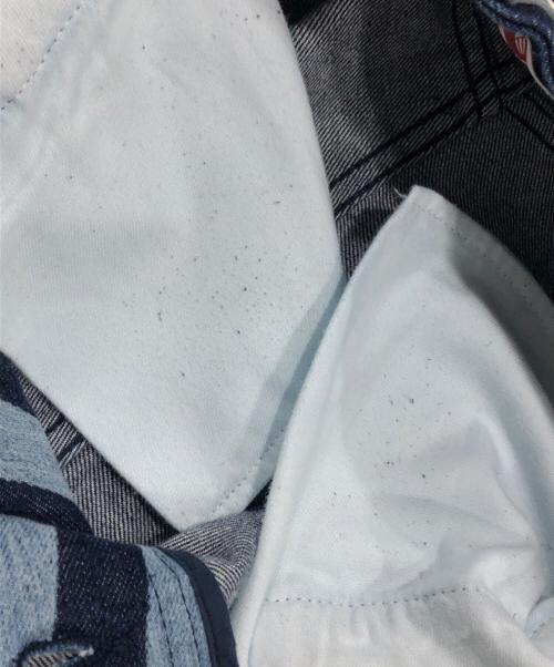 KENZO（ケンゾー）KENZO (ケンゾー) アシンメトリーストライプカーゴデニムパンツ インディゴ サイズ:29の古着・服飾アイテム