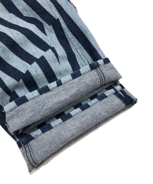 KENZO（ケンゾー）KENZO (ケンゾー) アシンメトリーストライプカーゴデニムパンツ インディゴ サイズ:29の古着・服飾アイテム