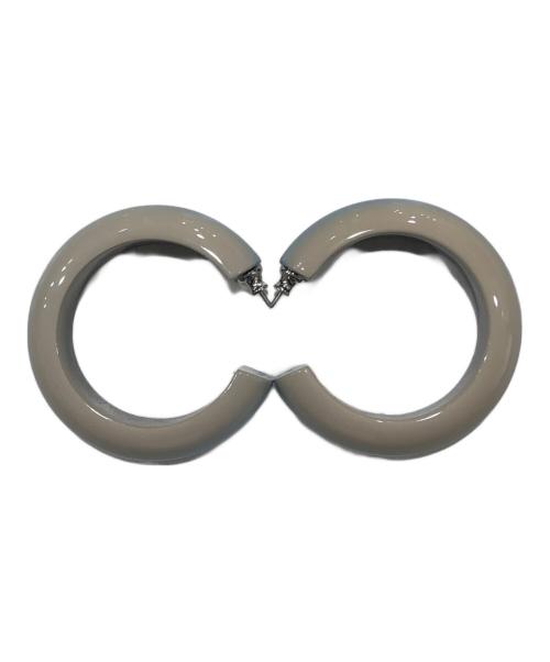 HERMES（エルメス）HERMES (エルメス) フュージョンGM フープピアス/ラッカーウッド ブルー×ベージュの古着・服飾アイテム